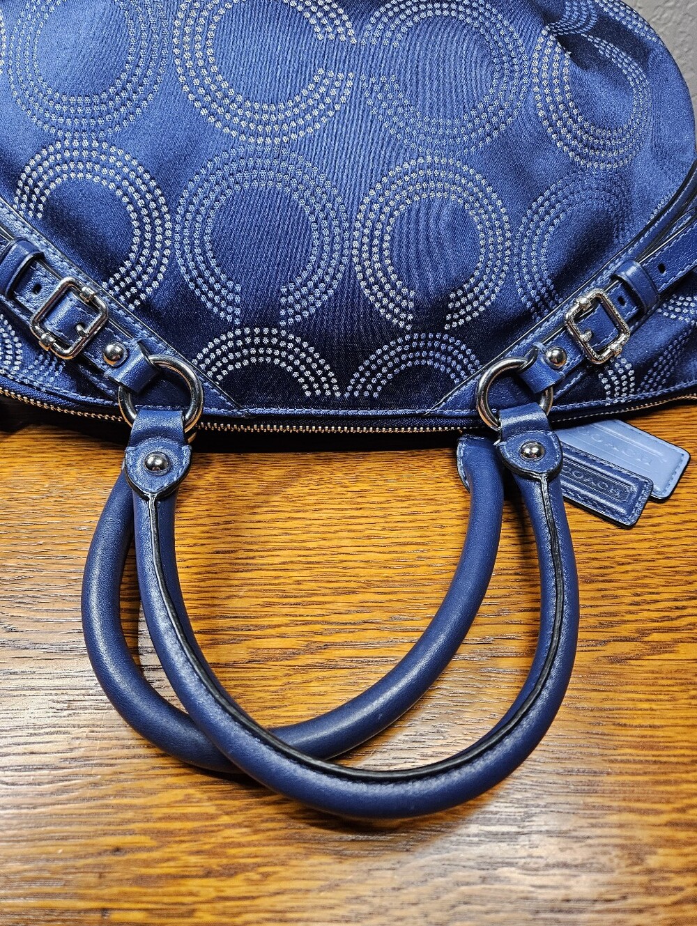 Coach Madison Dotted Op Art Sophia Convertible Bag - Picture 8 of 14